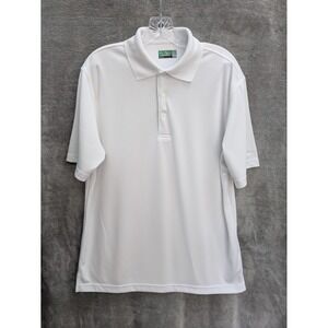 Men's White Polo Shirt Medium Performance Golf Casual